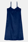 Zivame Satin Chic Knee Length Nightdress - Navy — thumbnail 6