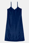 Zivame Satin Chic Knee Length Nightdress - Navy — thumbnail 7