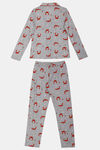 Zivame Sea Life Knit Cotton Pyjama Set- Grey N Print — thumbnail 7