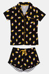 Zivame Hen Party Knit Cotton Shorts Set - Black N Print — thumbnail 6
