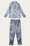 Zivame Satin Stripes N Polkas Polyester Pyjama Set - Blue N Print — thumbnail 5
