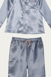 Zivame Satin Stripes N Polkas Polyester Pyjama Set - Blue N Print — thumbnail 7