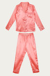 Zivame Satin Stripes N Polkas Polyester Pyjama Set - Pink N Print — thumbnail 5