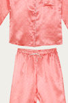 Zivame Satin Stripes N Polkas Polyester Pyjama Set - Pink N Print — thumbnail 7