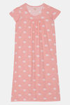 Zivame Sea Life Knit Cotton Mid Length Nightdress - Pink — thumbnail 6