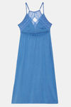 Zivame Tuscan Romance Viscose Mid Length Nightdress - Blue — thumbnail 6
