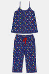 Zivame Beach Party Knit Cotton Capri Set - Navy — thumbnail 5