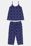 Zivame Beach Party Knit Cotton Capri Set - Navy — thumbnail 6