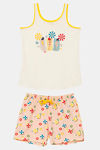 Zivame Beach Party Knit Cotton Shorts Set - Peach Print — thumbnail 6