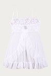 Zivame Lace N Mesh Babydoll With Thong- White — thumbnail 7