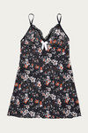 Zivame Lace N Mesh Babydoll With Thong - Black N Print — thumbnail 6