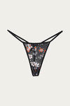 Zivame Lace N Mesh Babydoll With Thong - Black N Print — thumbnail 8