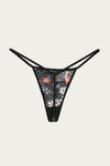 Zivame Lace N Mesh Babydoll With Thong - Black N Print — thumbnail 9