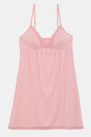 Zivame Lace N Mesh Babydoll With Thong - Powder Pink — thumbnail 5