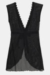 Zivame Lace N Mesh Babydoll With Thong - Black — thumbnail 6