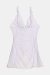 Zivame Lace N Mesh Babydoll With Thong - White — thumbnail 6