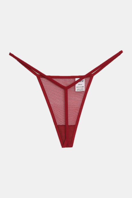 Zivame Lace N Mesh Babydoll With Thong - Ruby Wine — image 8