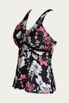 Zivame Padded Cross Back Tankini Set - Black N Print — thumbnail 8