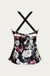 Zivame Padded Cross Back Tankini Set - Black N Print — thumbnail 9