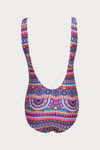 Zivame Scooped Neck Padded Swimsuit- Pink N Print — thumbnail 8