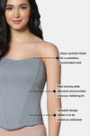 Zivame Short Slip Corset With Inbuilt Cups - Grey — thumbnail 6