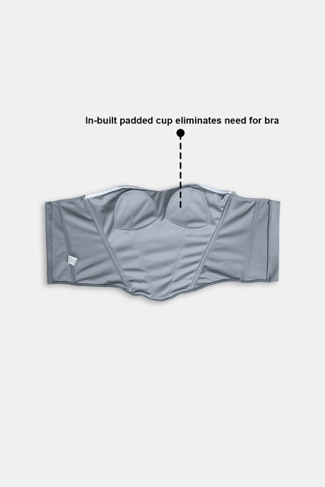 Zivame Short Slip Corset With Inbuilt Cups - Grey — image 7