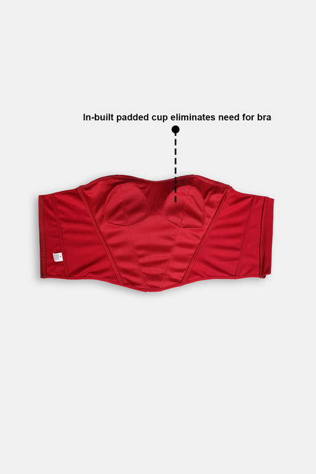 Zivame Short Slip Corset With Inbuilt Cups - Red — image 8