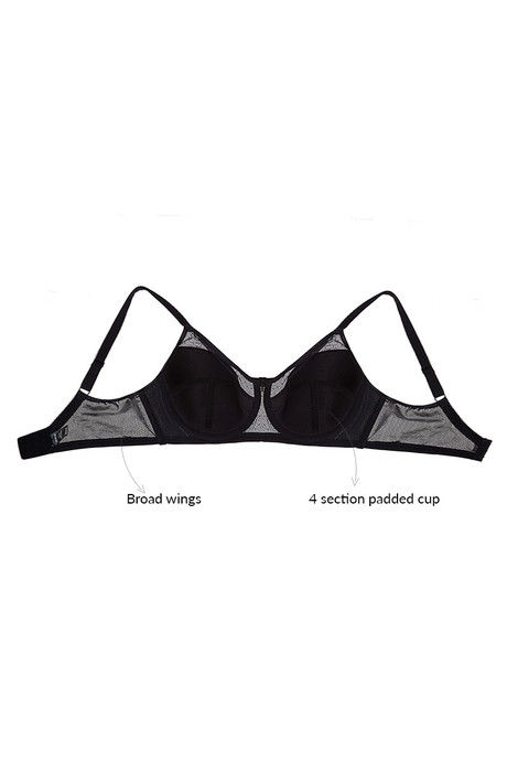 Zivame True Curv Very Lightly Padded Wired Full Coverage Super Support Bra - Black — image 9