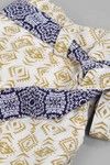 Zivame Extra Flared Geometric Printed Palazzo Pants with Belt- Mustard N White — thumbnail 9