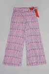 Zivame Extra Flared Geometric Printed Palazzo Pants with Belt- Red n Blue — thumbnail 7