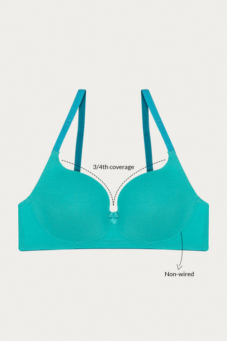 Zivame Padded Non Wired 3/4th Coverage T-Shirt Bra-Green — image 7