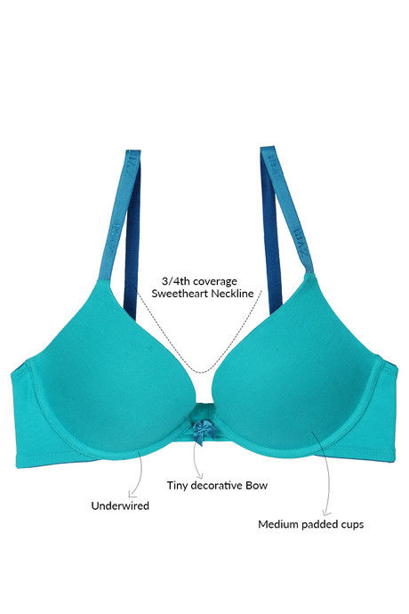 Zivame Padded  Under Wired Push Up Bra- Blue — image 5