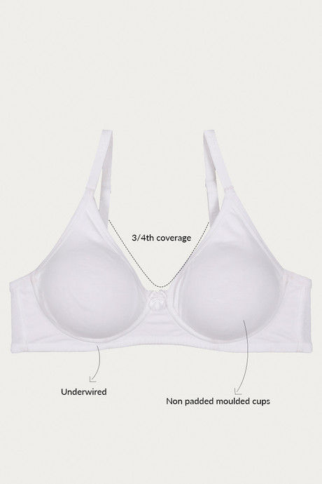 Zivame Double Layered Wired 3/4th Coverage T-Shirt Bra - Snow White — image 7