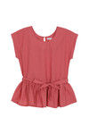 Zephyr Boxy Peplum Top- Pink — thumbnail 4