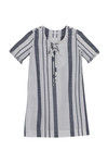 Zephyr Striped Shift Dress - White N Navy — thumbnail 6