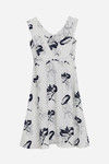 Zephyr Printed Flared Dress- White — thumbnail 6