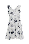 Zephyr Printed Flared Dress- White — thumbnail 7