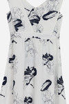 Zephyr Printed Flared Dress- White — thumbnail 8