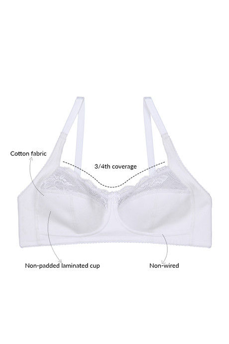 

Zivame Cotton Wirefree Cut N Sew Bra White, Whites