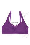 Zivame True Curv Basics Single Layered Non Wired 3/4Th Coverage Super Support Bra - Purple Magic — thumbnail 5