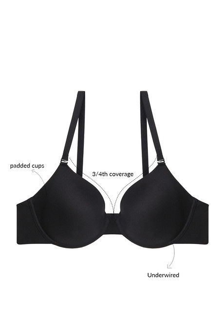 

Zivame Super Soft Padded Clean Finish Multiway Bra Black, Blacks