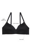 Zivame Padded Non Wired 3/4th Coverage T-Shirt Bra-Black — thumbnail 5