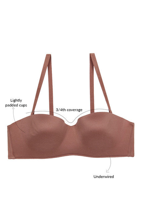 Zivame Padded Wired 3/4th Coverage Strapless Bra-Brown — image 8