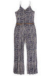 Zivame Aztec Print Jumpsuit With Barely Boot Fit- Navy — thumbnail 7