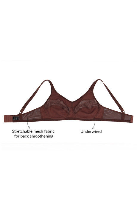 Zivame True Curv Lightly Lined Non Wired Full Coverage Super Support Bra - Nutmeg Brown — image 9