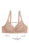 Zivame True Curv Lightly Lined Padded Non Wired Full Coverage Super Support Bra - Rugby Tan Sandalwood — thumbnail 7