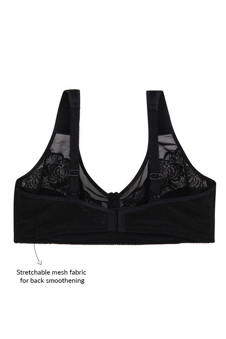 Zivame True Curv Single Layered Non Wired Full Coverage Super Support Bra - Jet Black — image 6