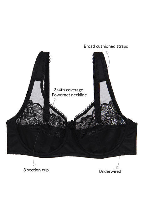 Zivame True Curv Lightly Lined Wired 3/4th Coverage Super Support Bra - Jet Black — image 7