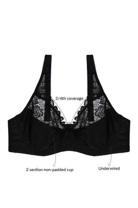 Zivame True Curv Lightly Lined Wired 3/4th Coverage Super Support Bra - Jet Black — image 7