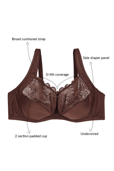 Zivame True Curv Lightly Lined Wired 3/4th Coverage Super Support Bra - Nutmeg Brown — image 7